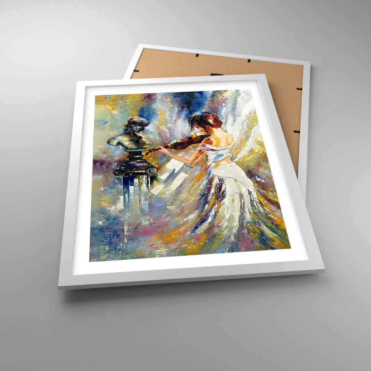 Affiche dans un cadre blanc - Poster - Revivre avec émotion - 40x50 cm