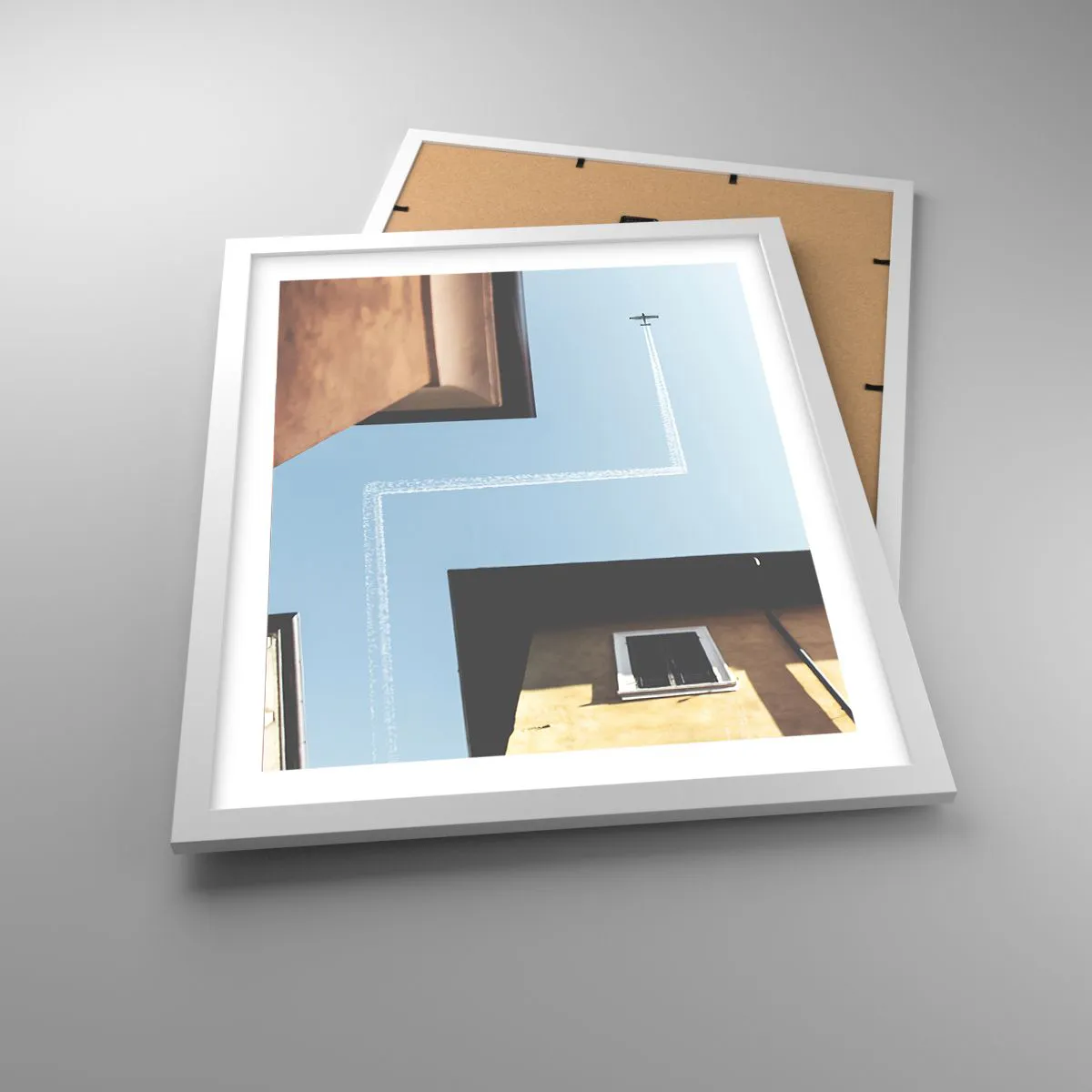 Affisch i vit ram - Ovanför stadens labyrint - 40x50 cm