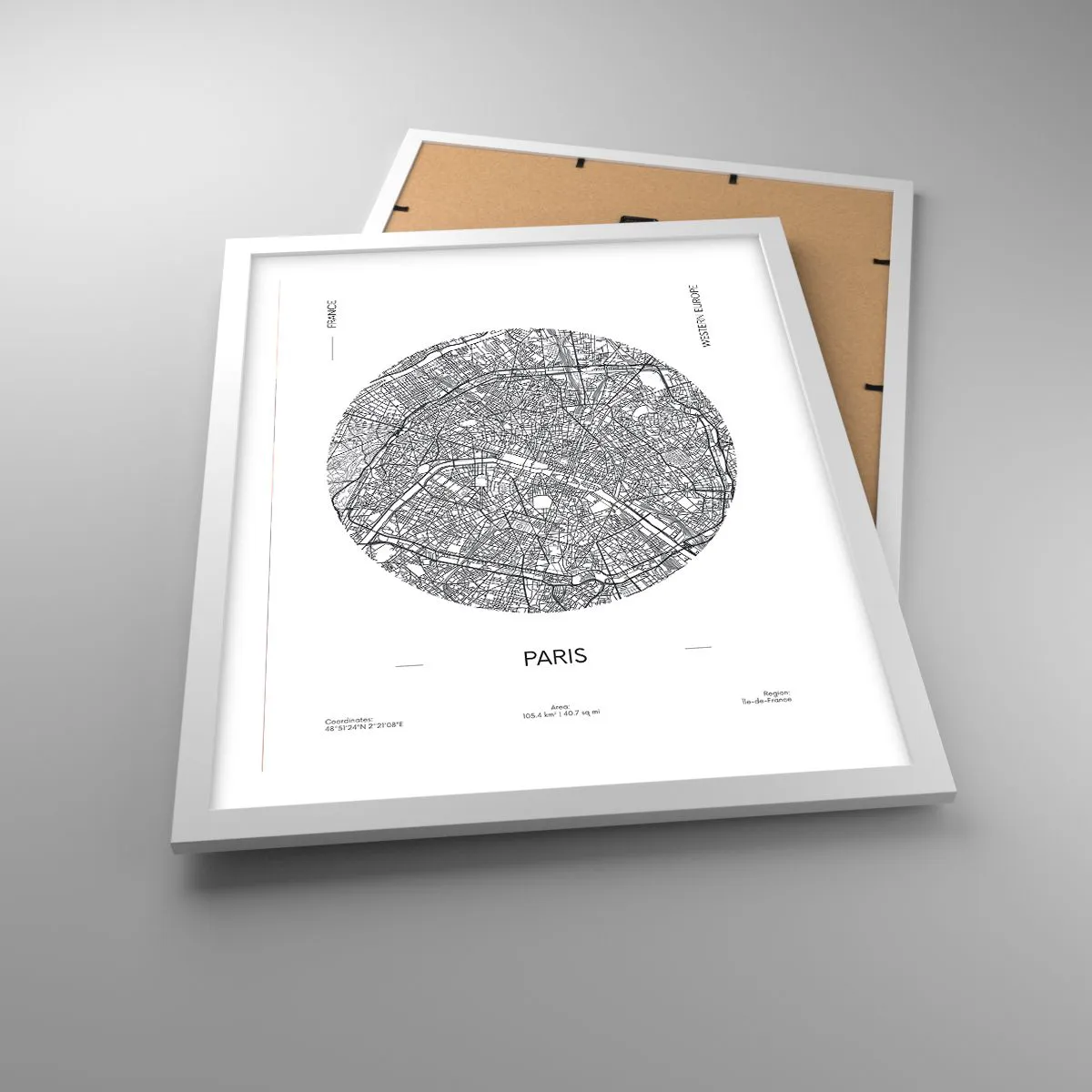 Affiche dans un cadre blanc - Poster - Anatomie de Paris - 40x50 cm