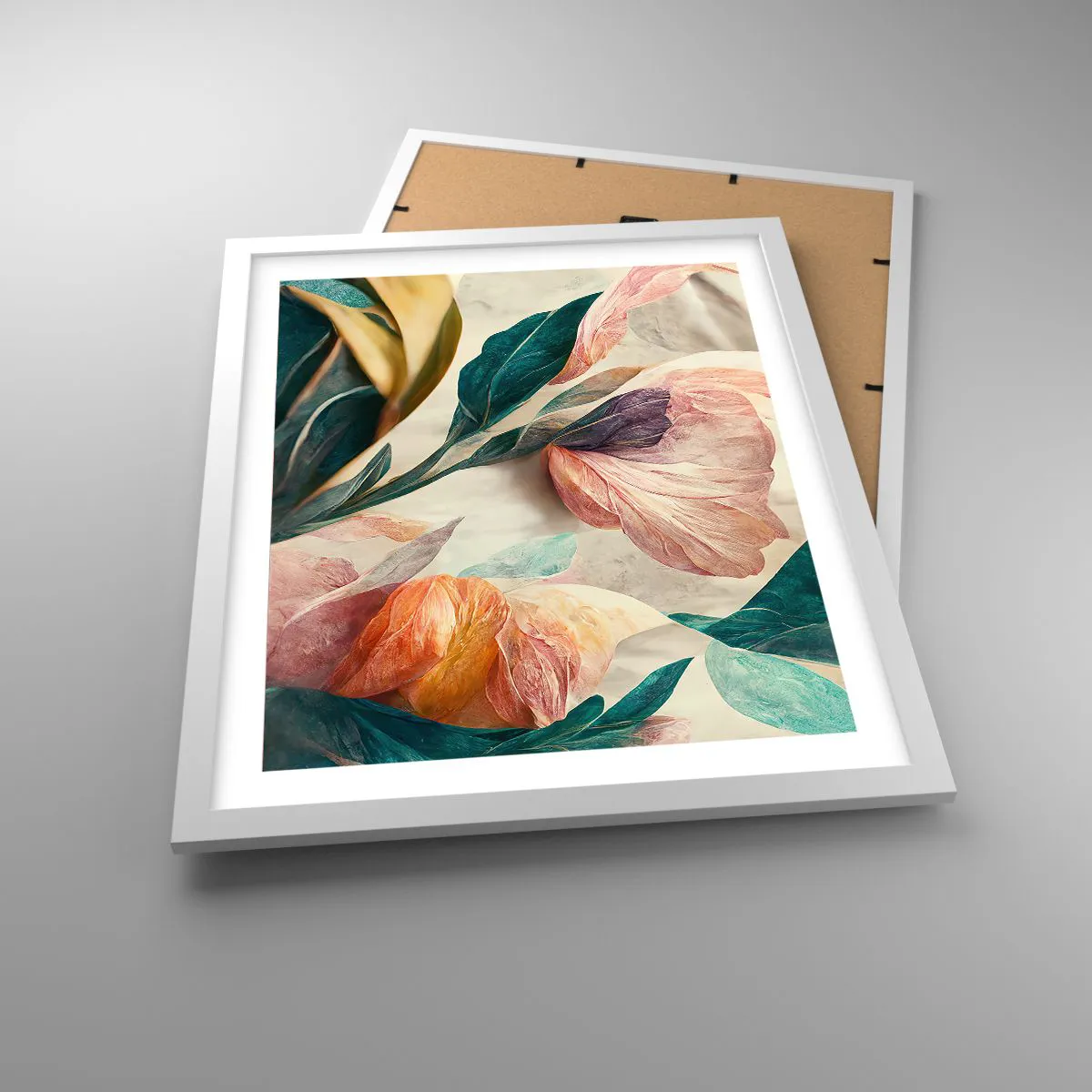 Poster in einem weißen Rahmen - Blumen der südlichen Inseln - 40x50 cm