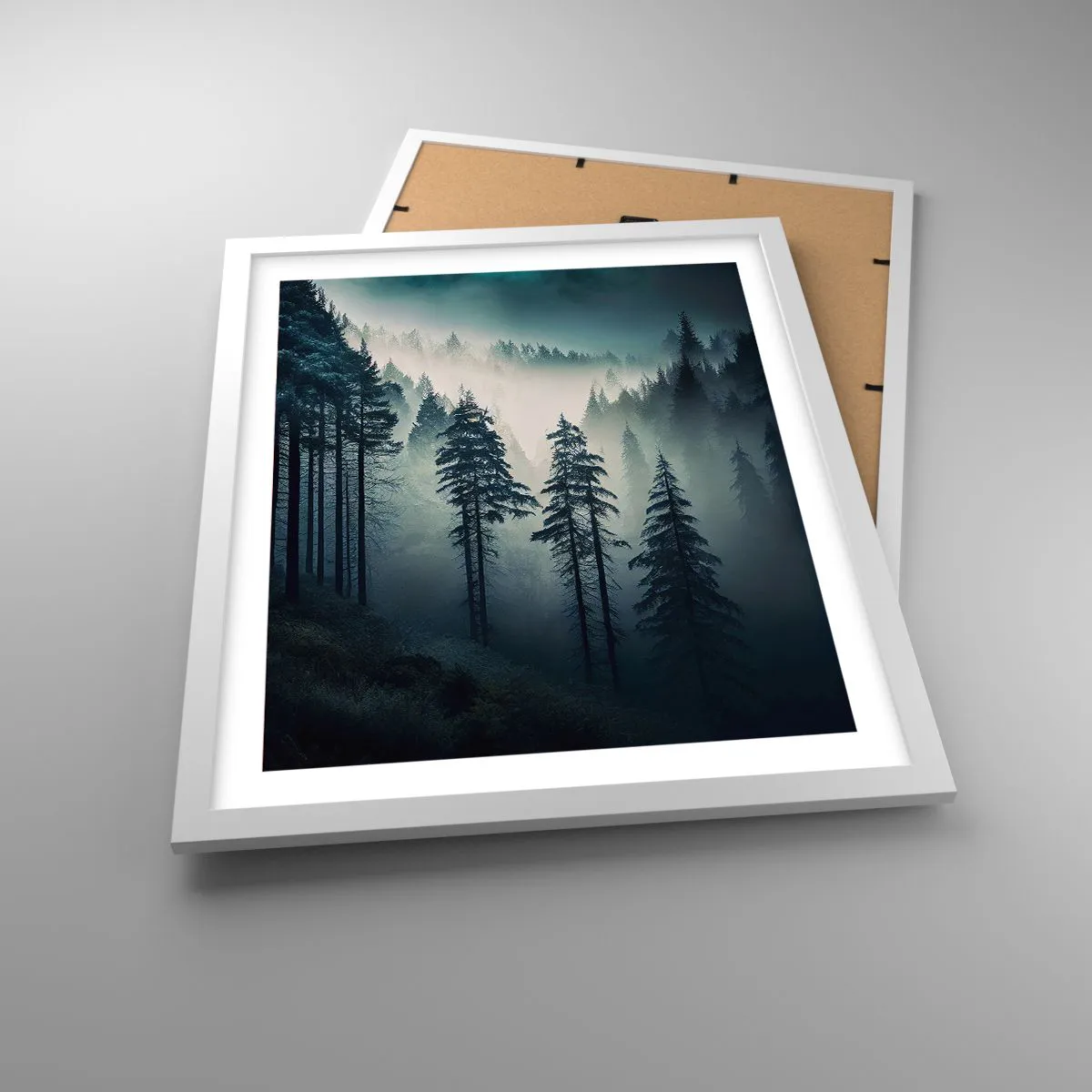 Affisch i vit ram - Morgon i fjällen - 40x50 cm