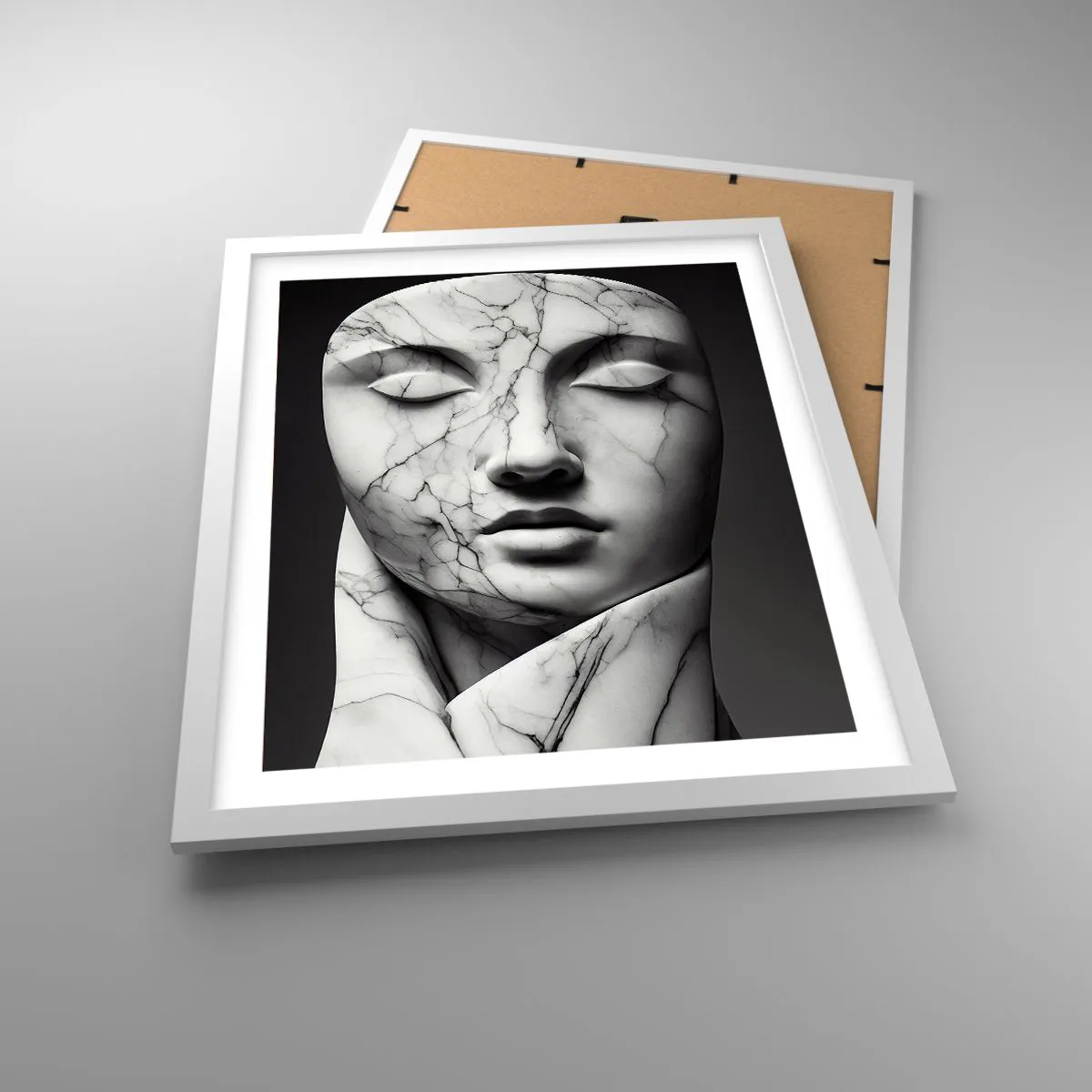 Affisch i vit ram - Marmorformer - 40x50 cm
