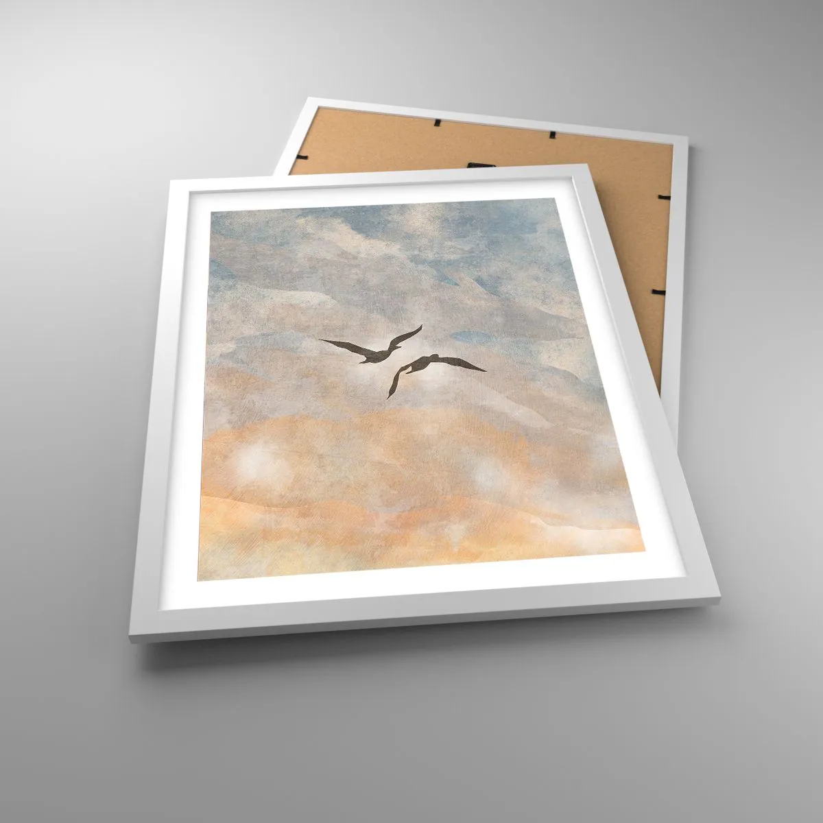 Affiche dans un cadre blanc - Poster - Danse du ciel - 40x50 cm