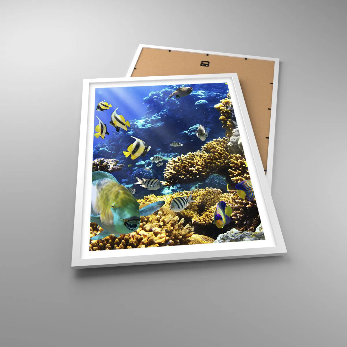 Poster in cornice bianca - Traffico intenso sulla via delle vacanze - 50x70 cm