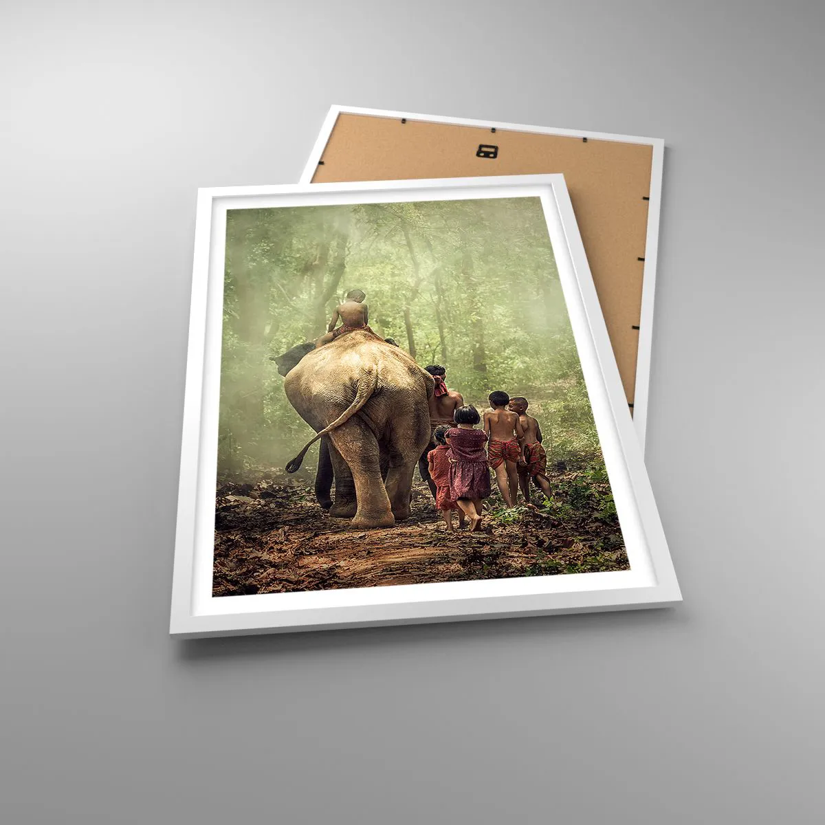 Affiche dans un cadre blanc - Poster - Nouveau livre de la jungle - 50x70 cm