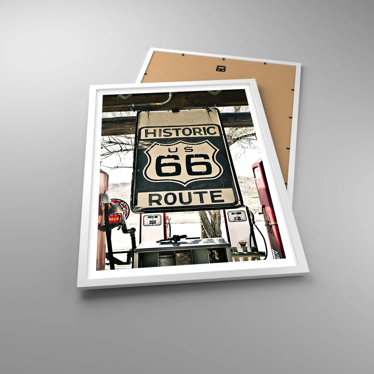 Plakat w białej ramie - Amerykańska retro podróż - 50x70 cm