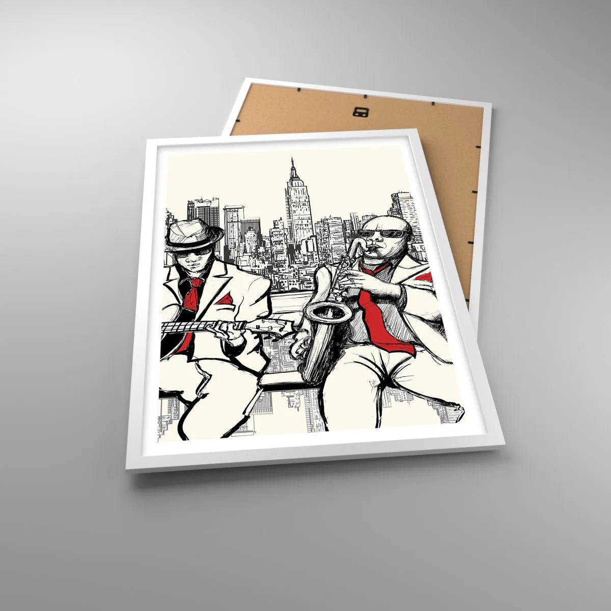 Affiche dans un cadre blanc - Poster - improvisation new-yorkaise - 50x70 cm