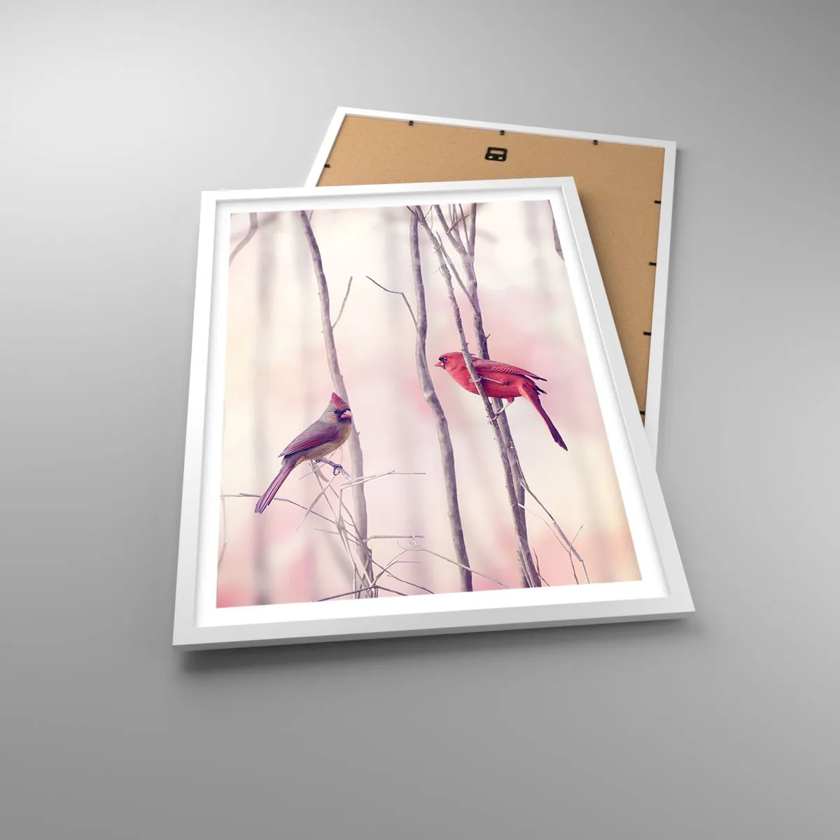 Affiche dans un cadre blanc - Poster - Conte de la forêt rose - 50x70 cm