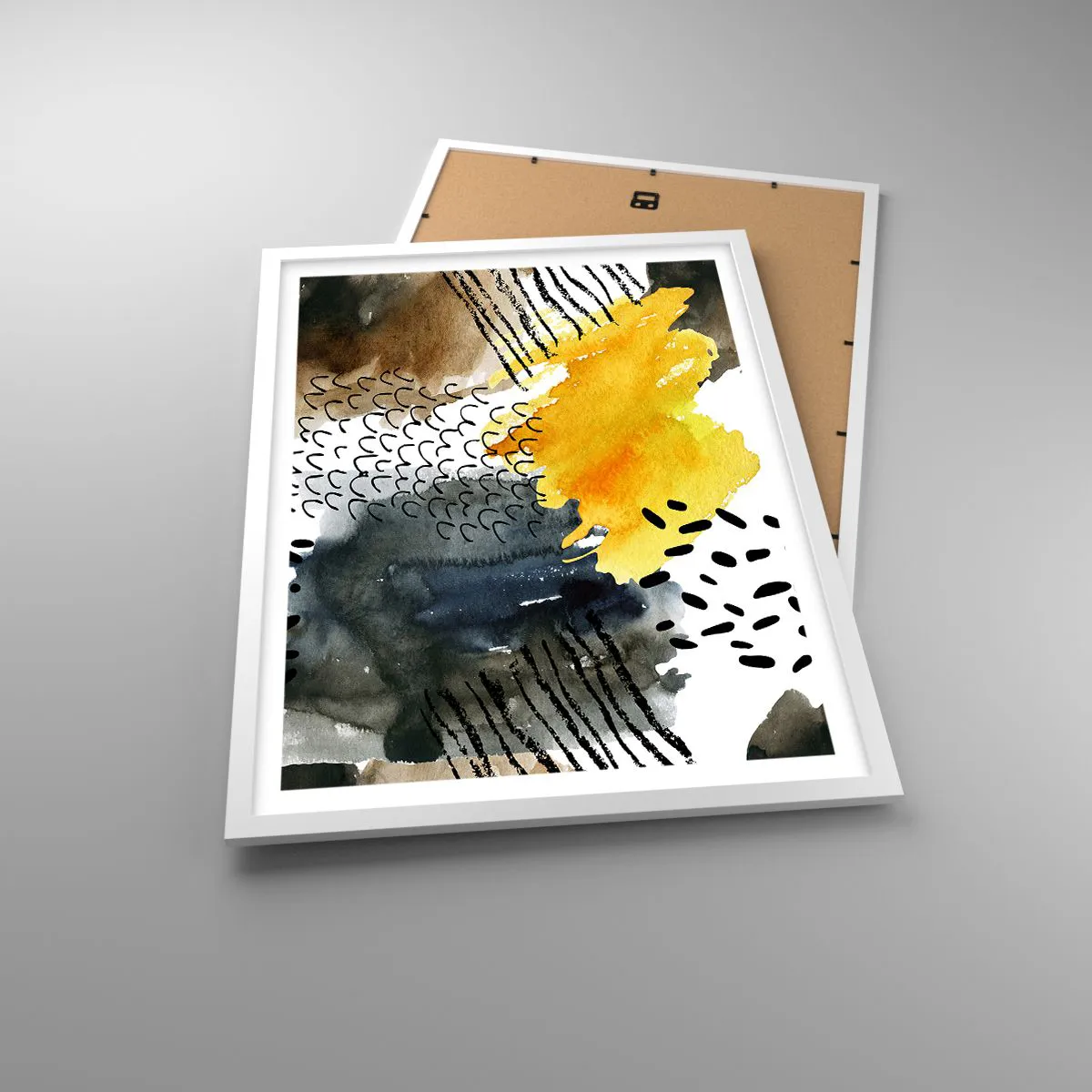 Affiche dans un cadre blanc - Poster - Rencontre des éléments - 50x70 cm