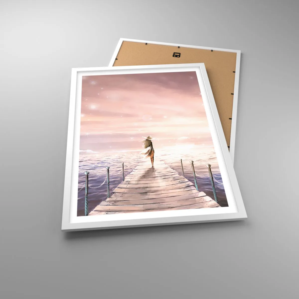 Poster in einem weißen Rahmen - Im Licht eines Traums - 50x70 cm
