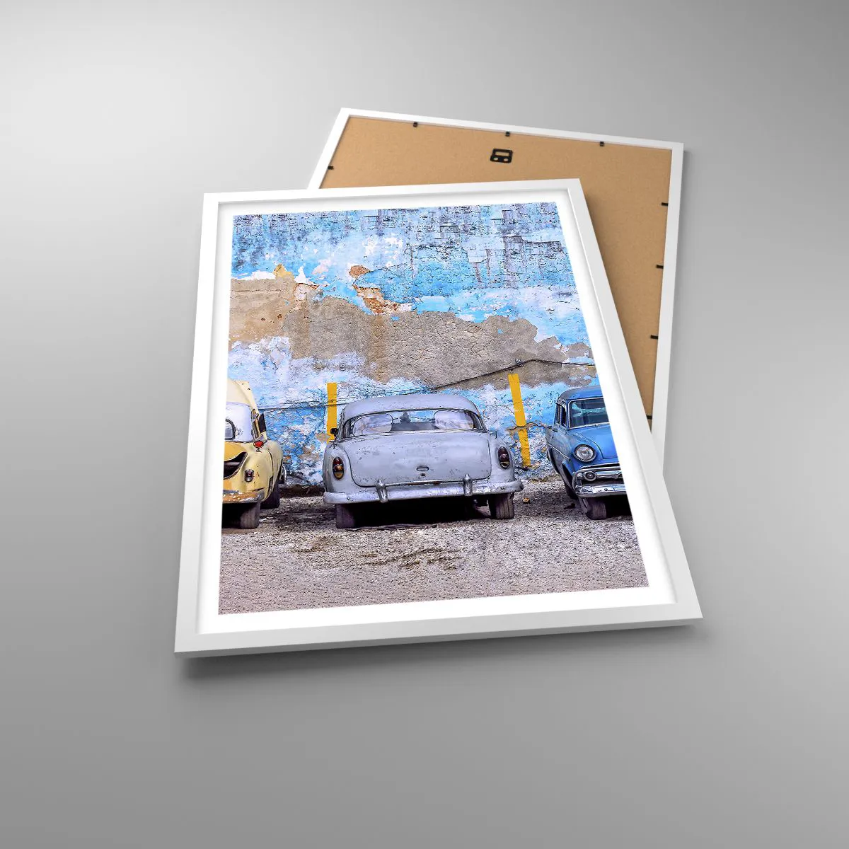 Affiche dans un cadre blanc - Poster - Rencontre de vétérans - 50x70 cm