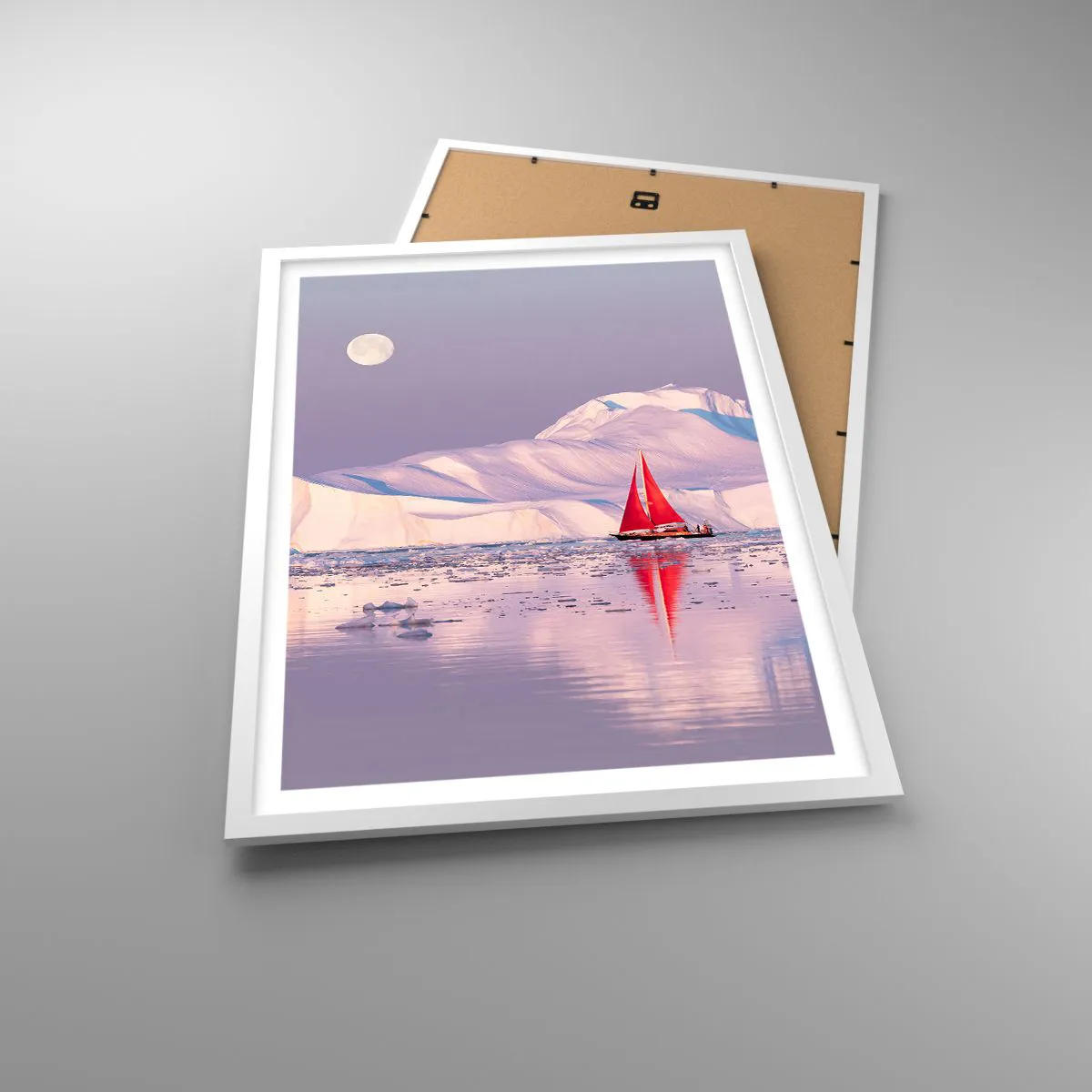 Affiche dans un cadre blanc - Poster - La chaleur de la voile, le froid de la glace - 50x70 cm