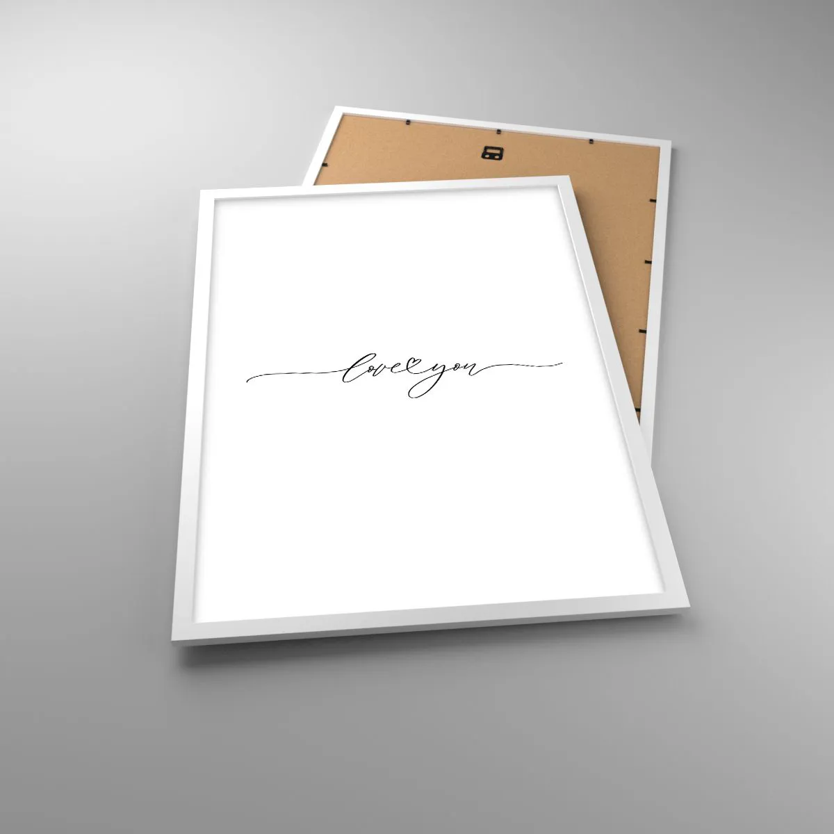 Poster în ramă albă - Negru pe alb - 50x70 cm