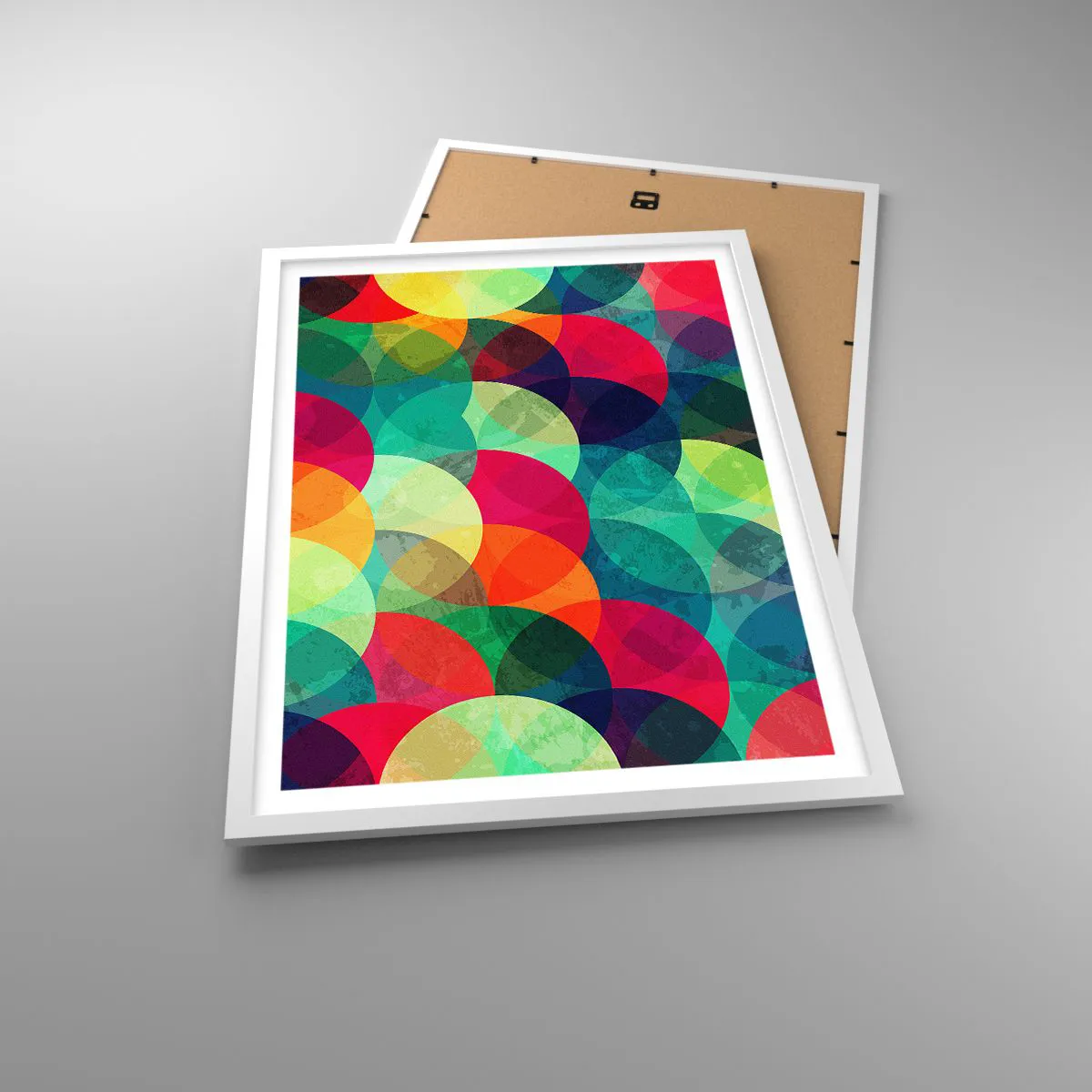 Poster în ramă albă - Să intrăm în curcubeu - 50x70 cm