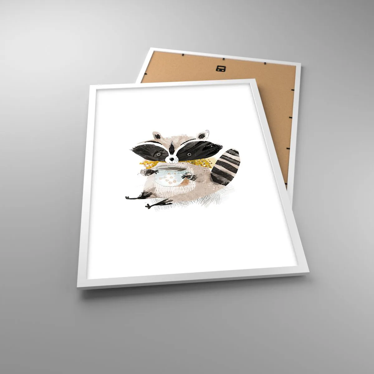 Poster in einem weißen Rahmen - Mein Freund der Waschbär - 50x70 cm