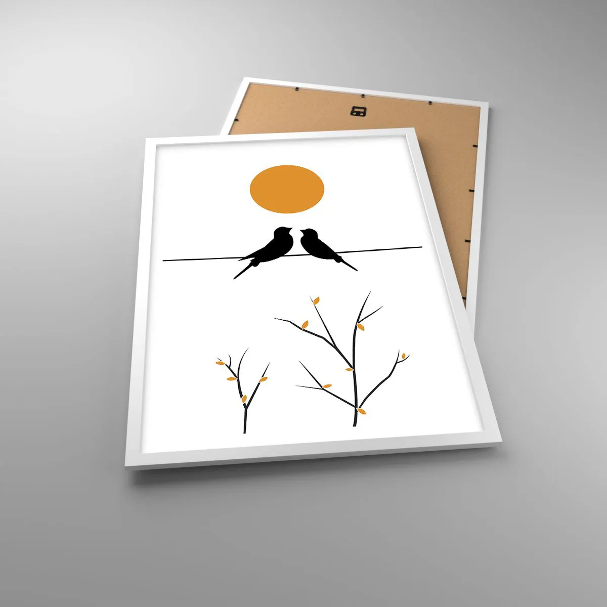 Poster in white frmae - Nightingale Evening - 50x70 cm