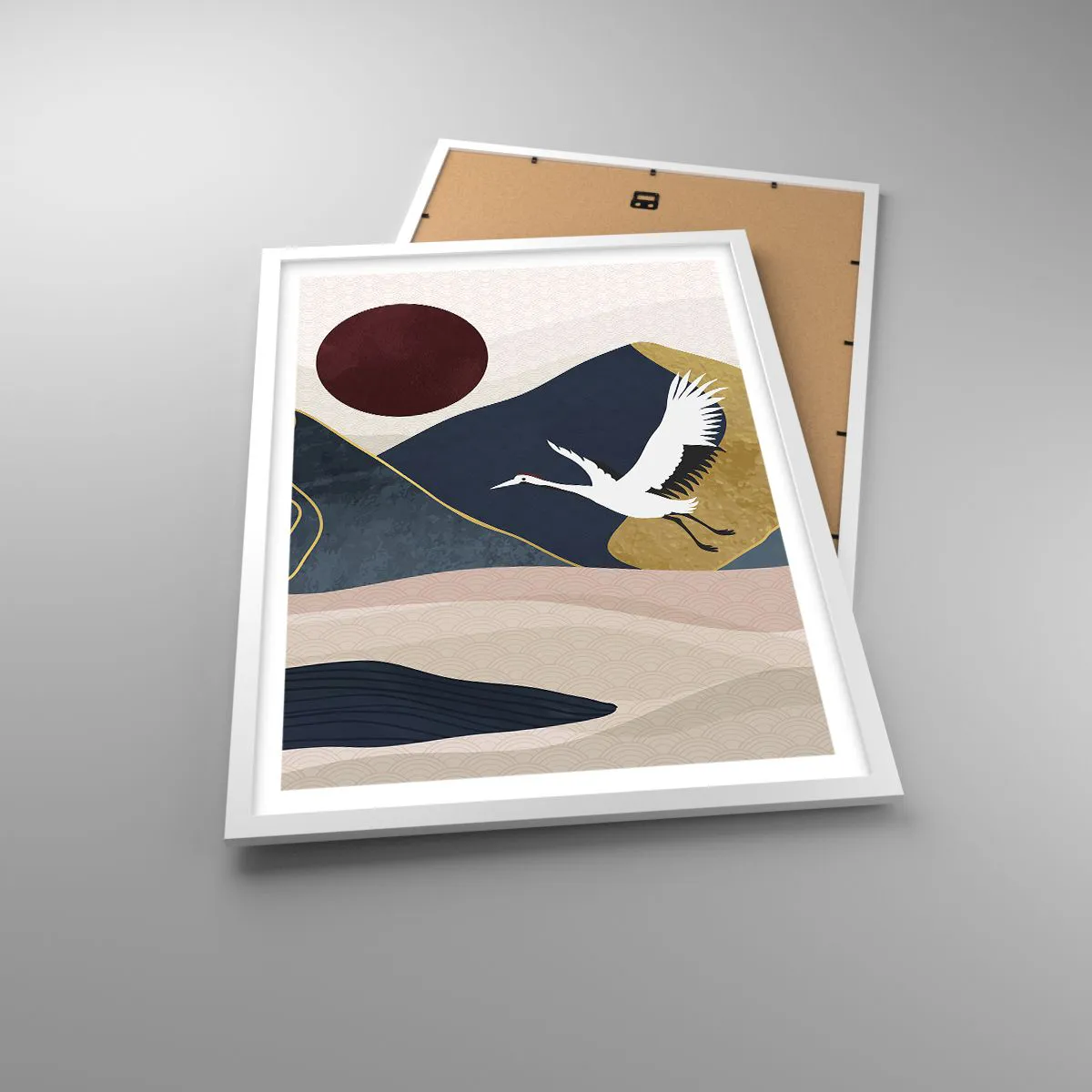 Affisch i vit ram - Nästa dag FLUGIT iväg - 50x70 cm