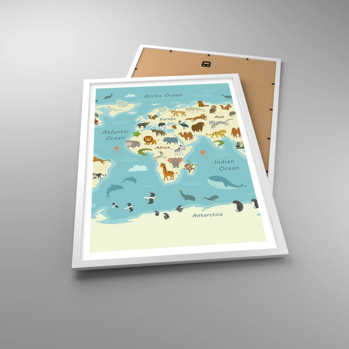 Plakat i hvid ramme - Gode naboer - 50x70 cm