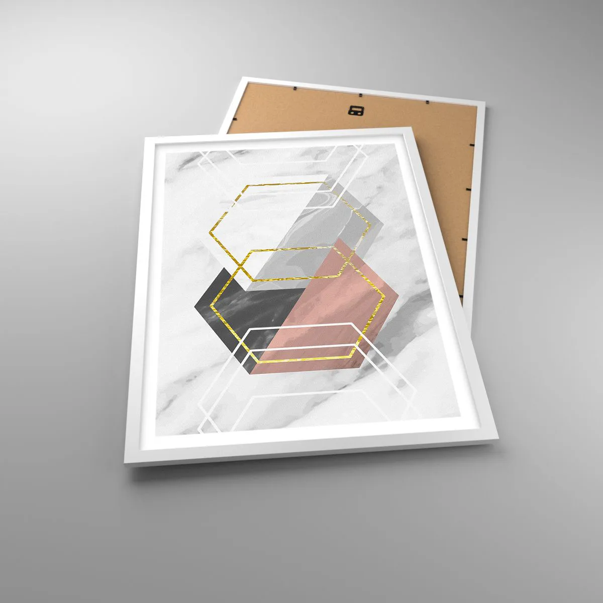 Plakat w białej ramie - Kompozycja łańcuchowa - 50x70 cm