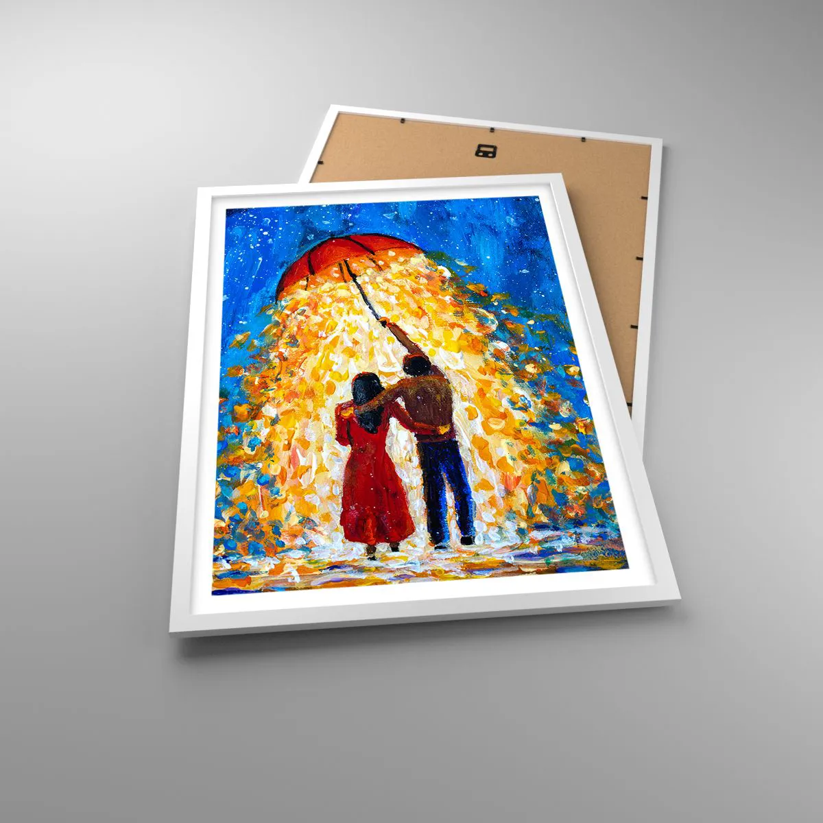 Plagát v bielom ráme - Mágia daždivého večera? - 50x70 cm