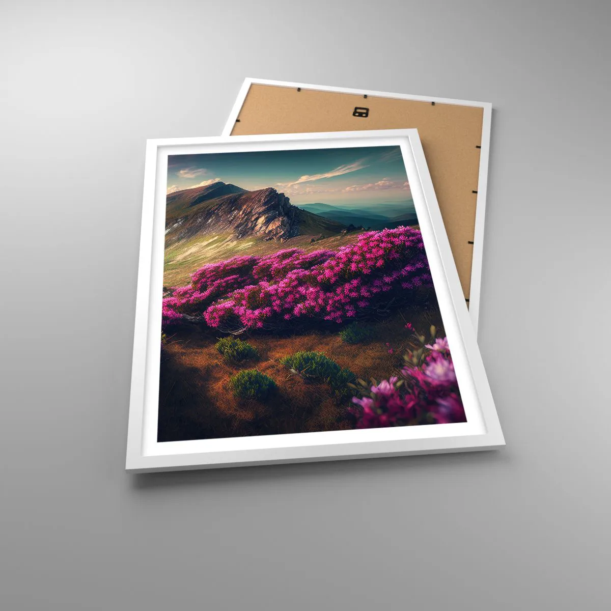 Poster in einem weißen Rahmen - Sommer in den Bergen - 50x70 cm