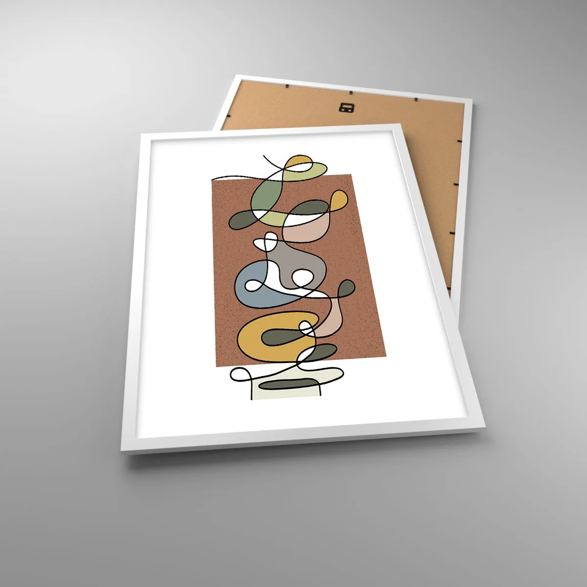 Affiche dans un cadre blanc - Poster - Une abstraction qui mérite le sourire - 50x70 cm