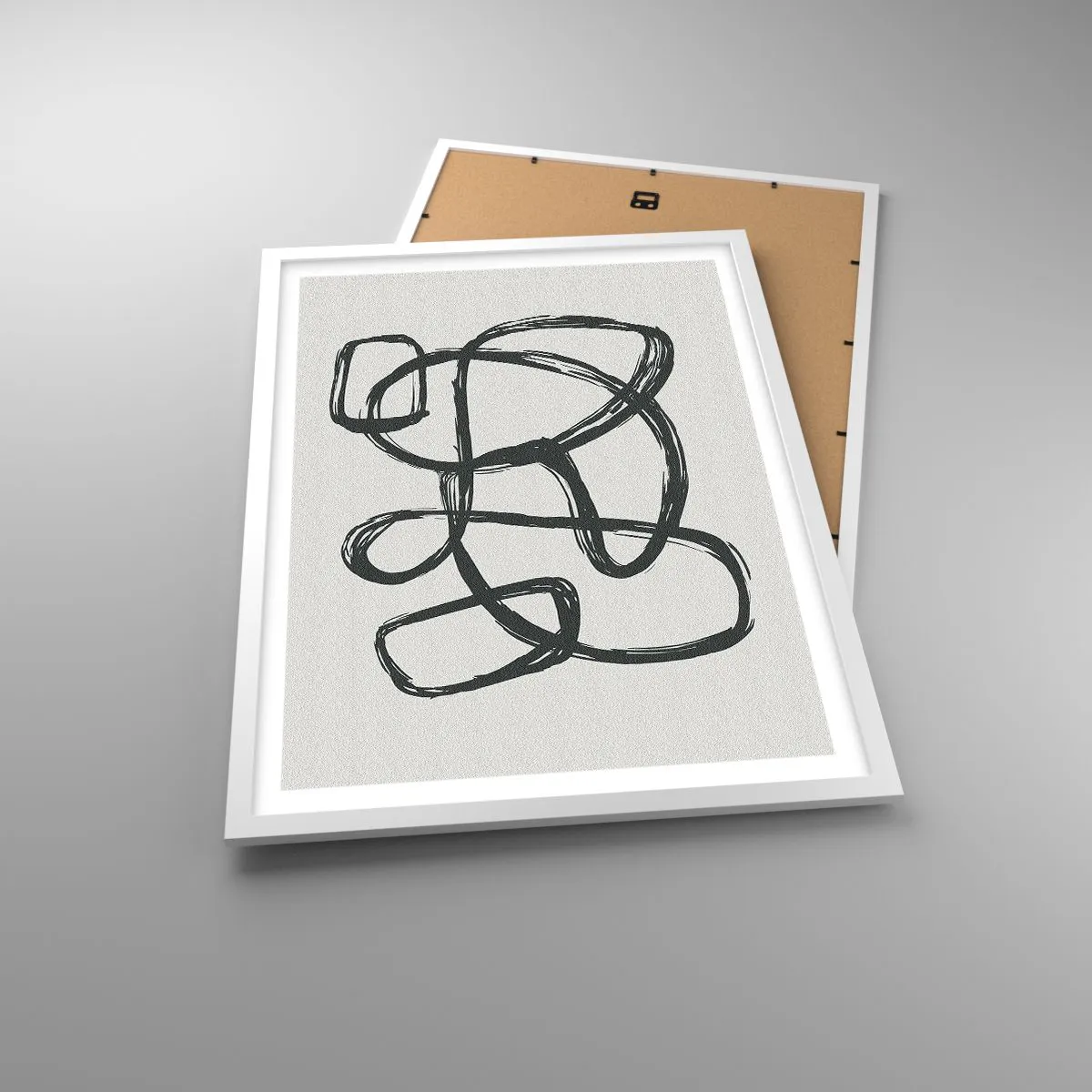 Affisch i vit ram - Loopad abstraktion - 50x70 cm