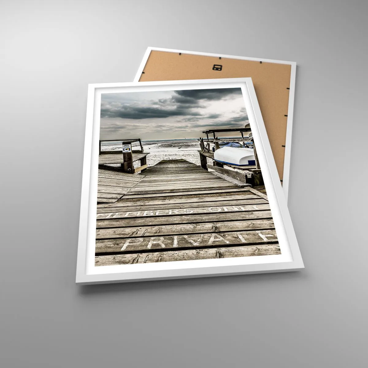 Affisch i vit ram - Stranden i norr - 50x70 cm