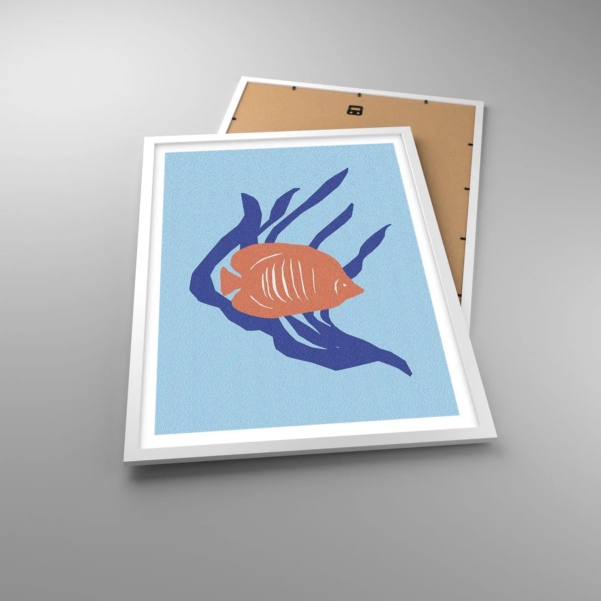 Poster in einem weißen Rahmen - Bewohnerin von Korallengewässern - 50x70 cm