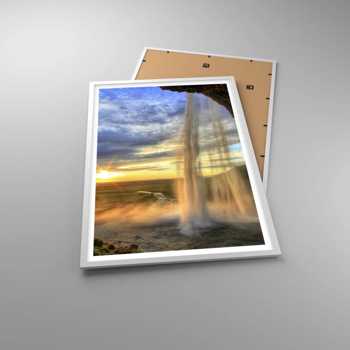 Plagát v bielom ráme - Svet za závojom kvapiek - 61x91 cm