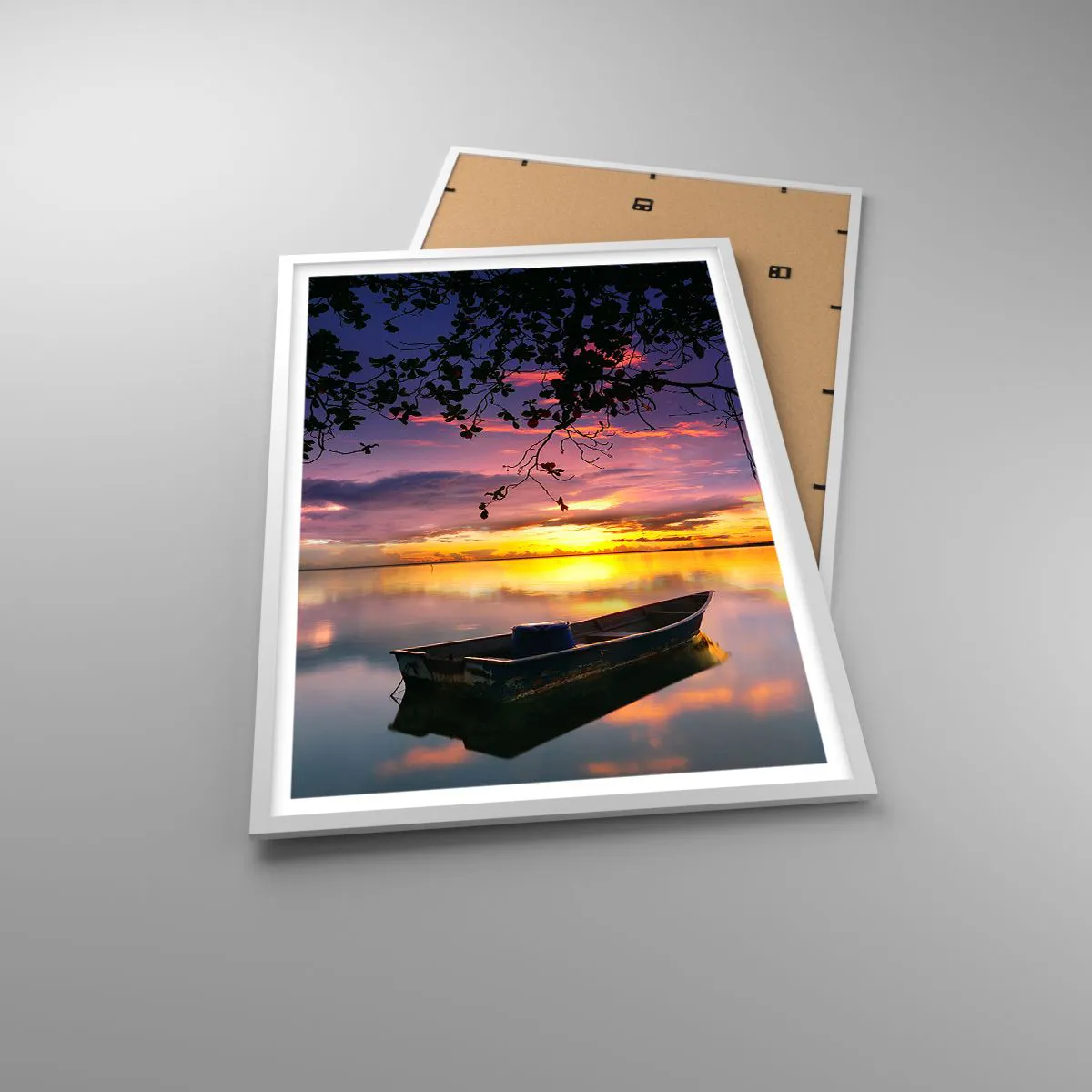 Poster in een witte lijst - "Je lijkt midden in de lucht te hangen..." - 61x91 cm