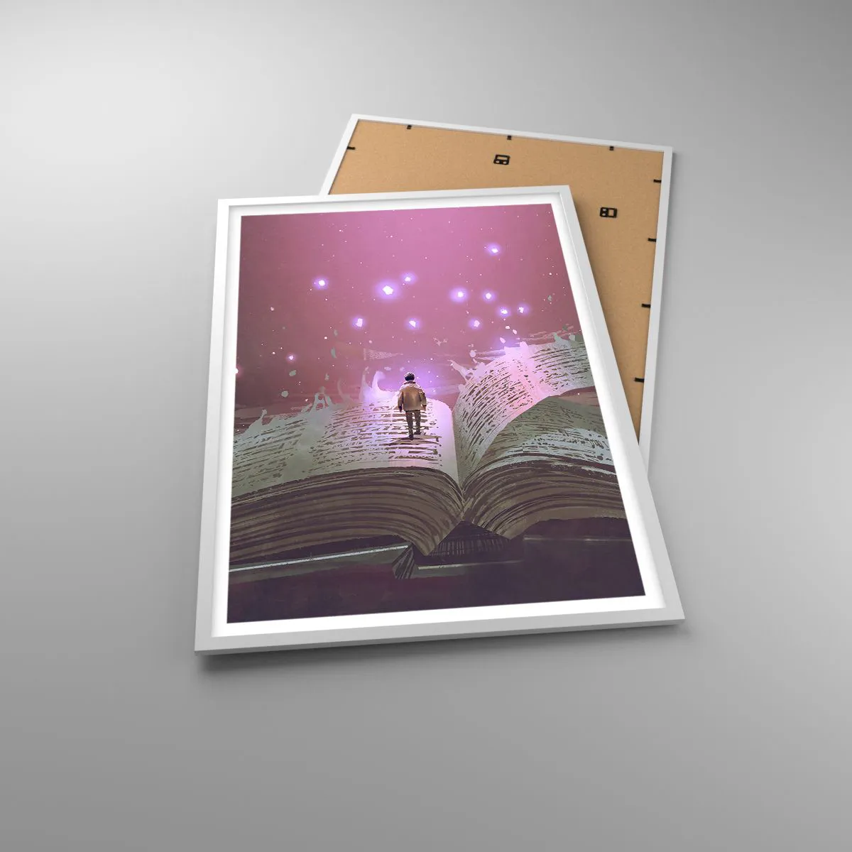 Affisch i vit ram - Inbjudan till en annan värld - läs! - 61x91 cm