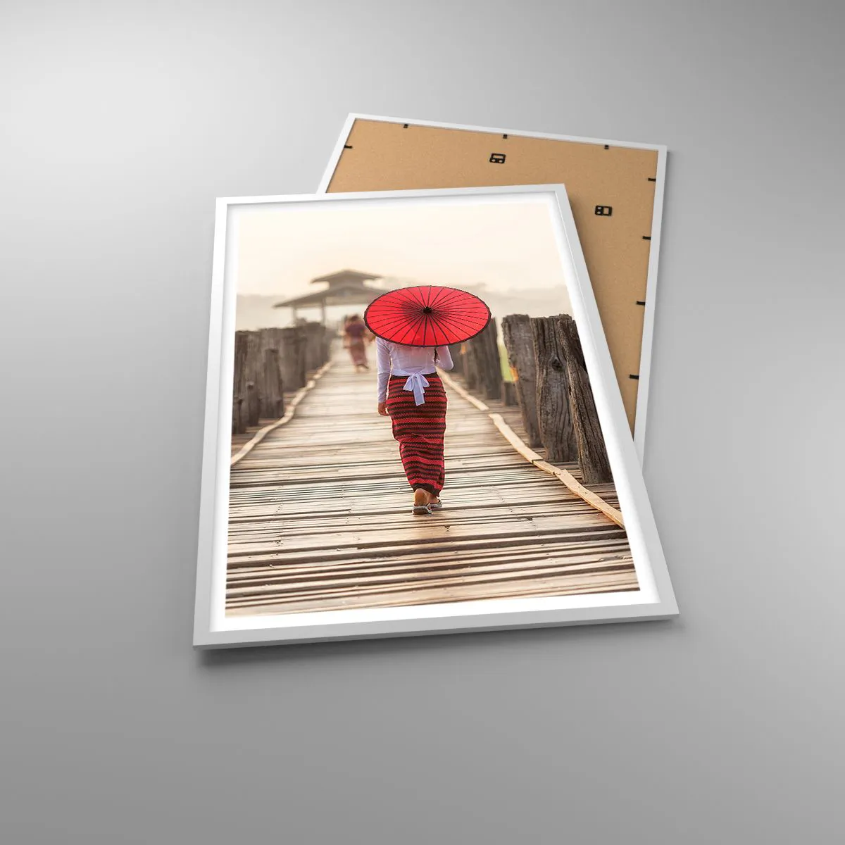 Plakát v bílém rámu - Na starém mostě - 61x91 cm