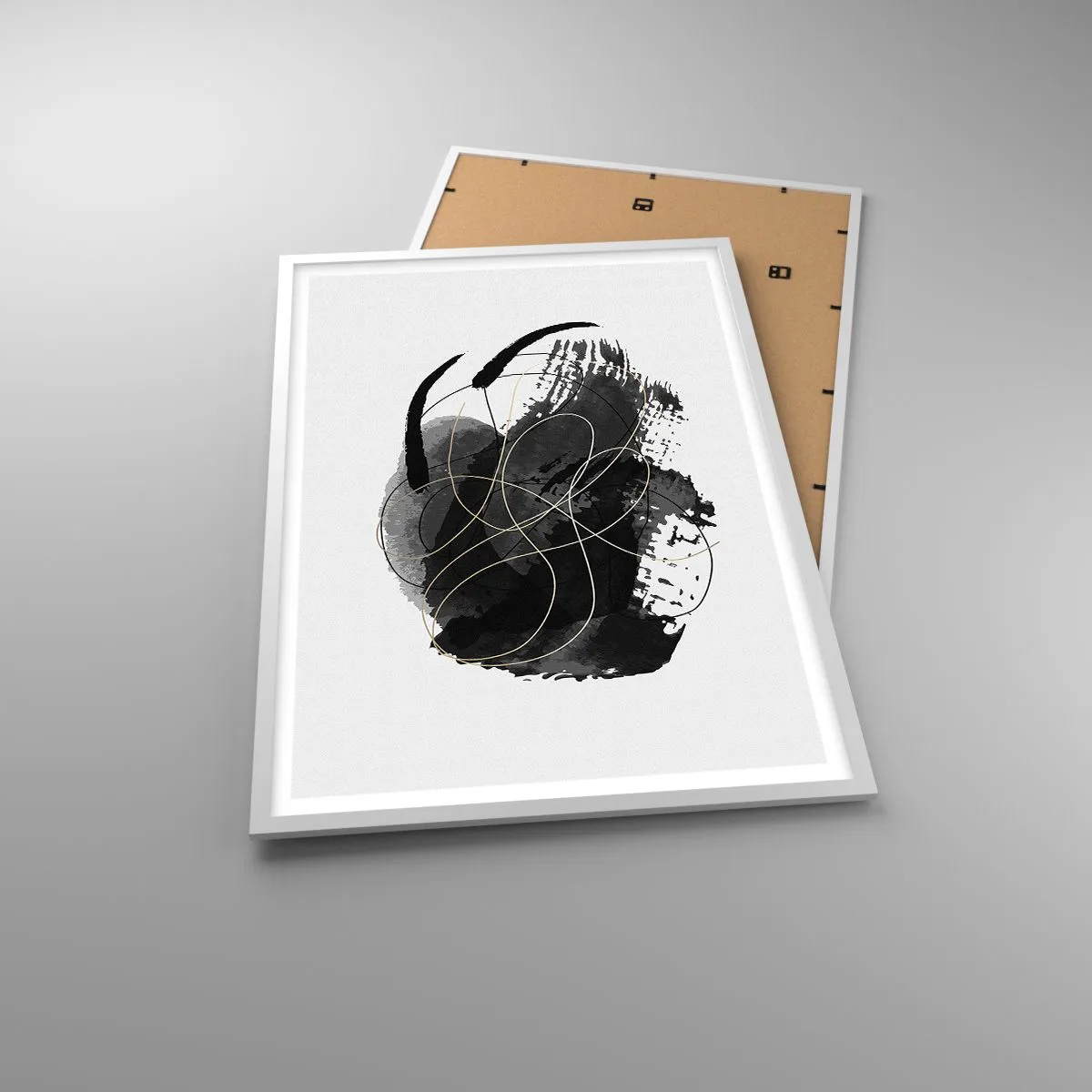 Affiche dans un cadre blanc - Poster - Fait de noir - 61x91 cm