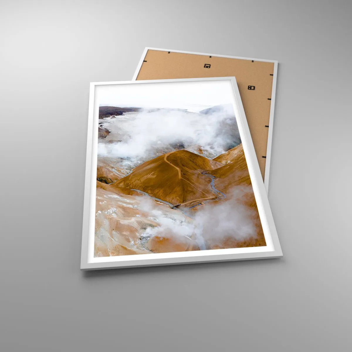 Plagát v bielom ráme - Drsná krása Islandu - 61x91 cm