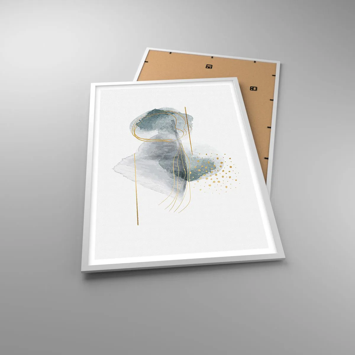 Affiche dans un cadre blanc - Poster - À propos de la relation entre le gris et l'or - 61x91 cm