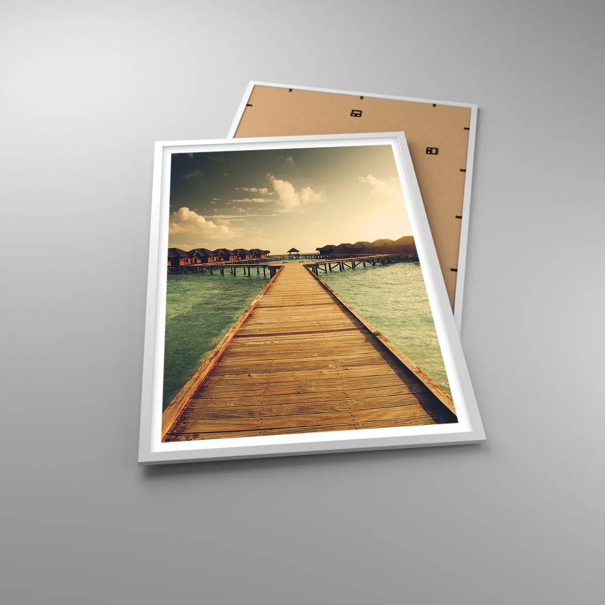 Affiche dans un cadre blanc - Poster - Invitation chaleureuse - 61x91 cm