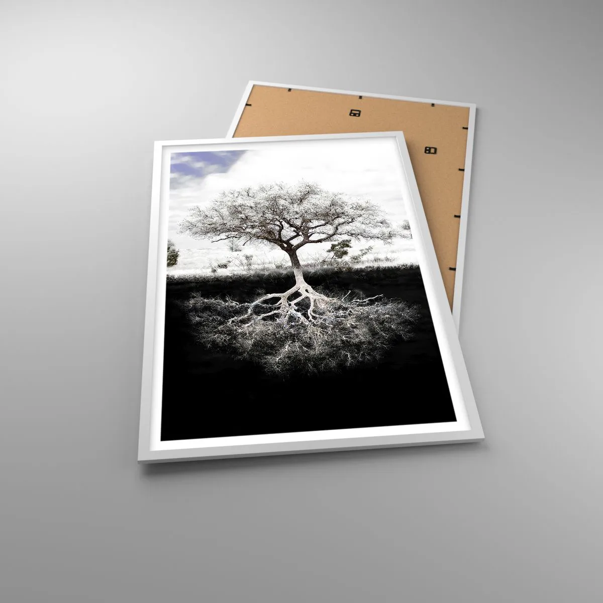 Poster in einem weißen Rahmen - Die Natur der Welt entdecken - 61x91 cm