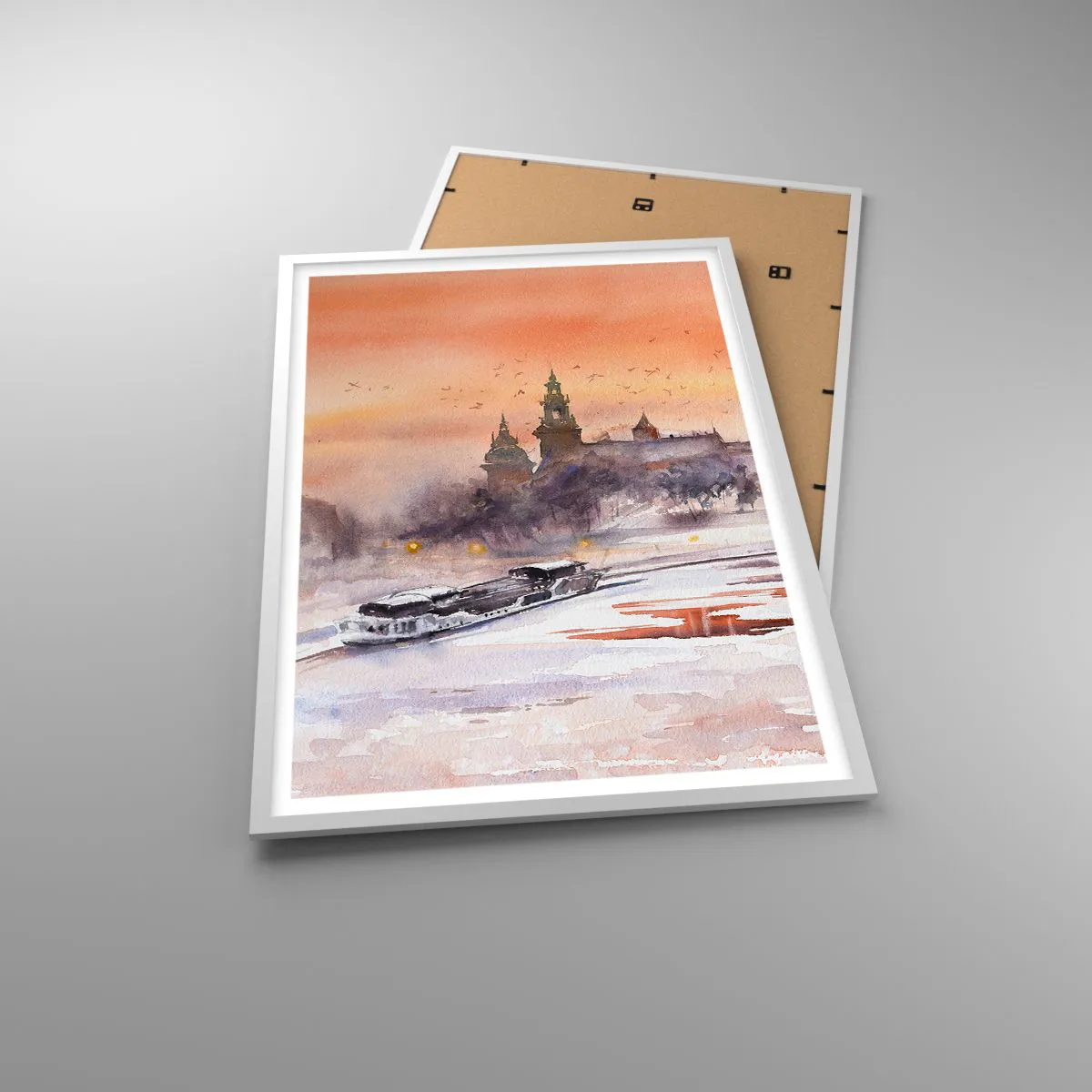 Plagát v bielom ráme - Kráľovský západ slnka - 61x91 cm