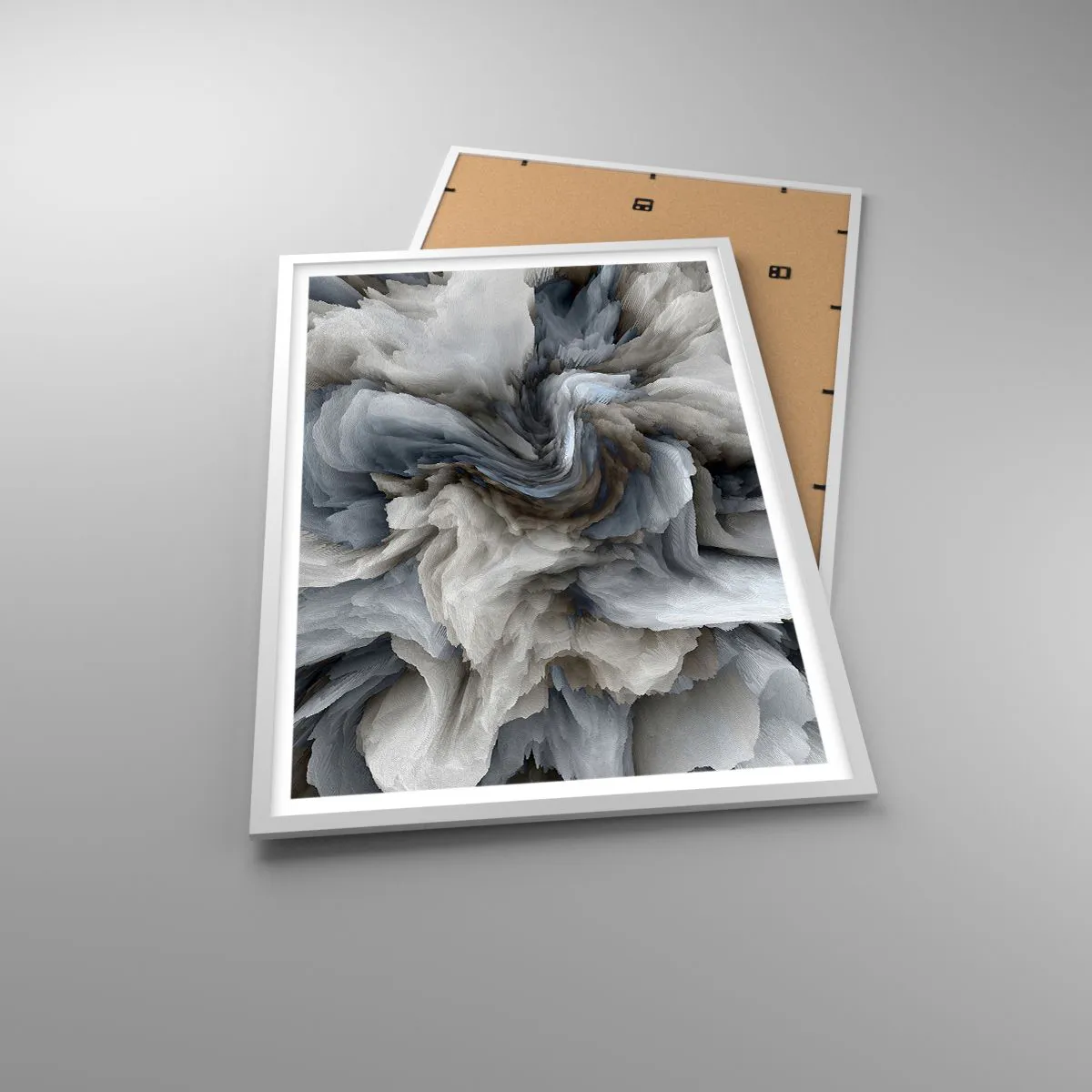 Plakat i hvid ramme - Sten og blomst - 61x91 cm