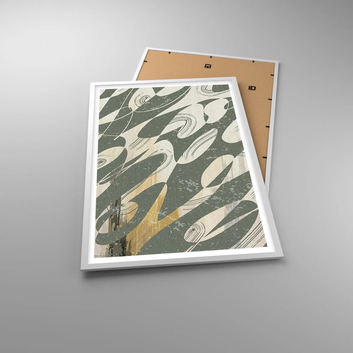 Poster in een witte lijst - Ritmische abstractie - 61x91 cm