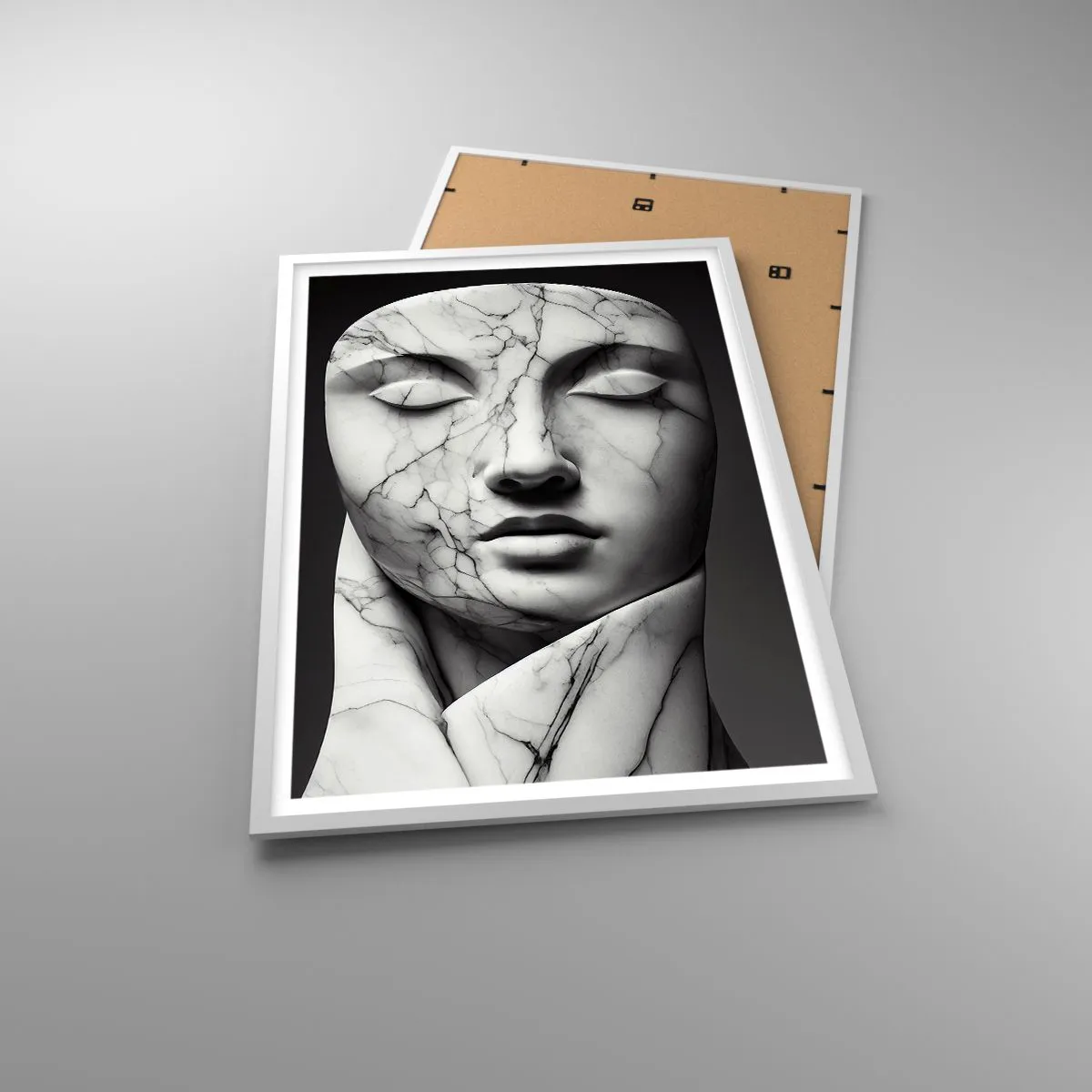 Poster in einem weißen Rahmen - Marmorformen - 61x91 cm