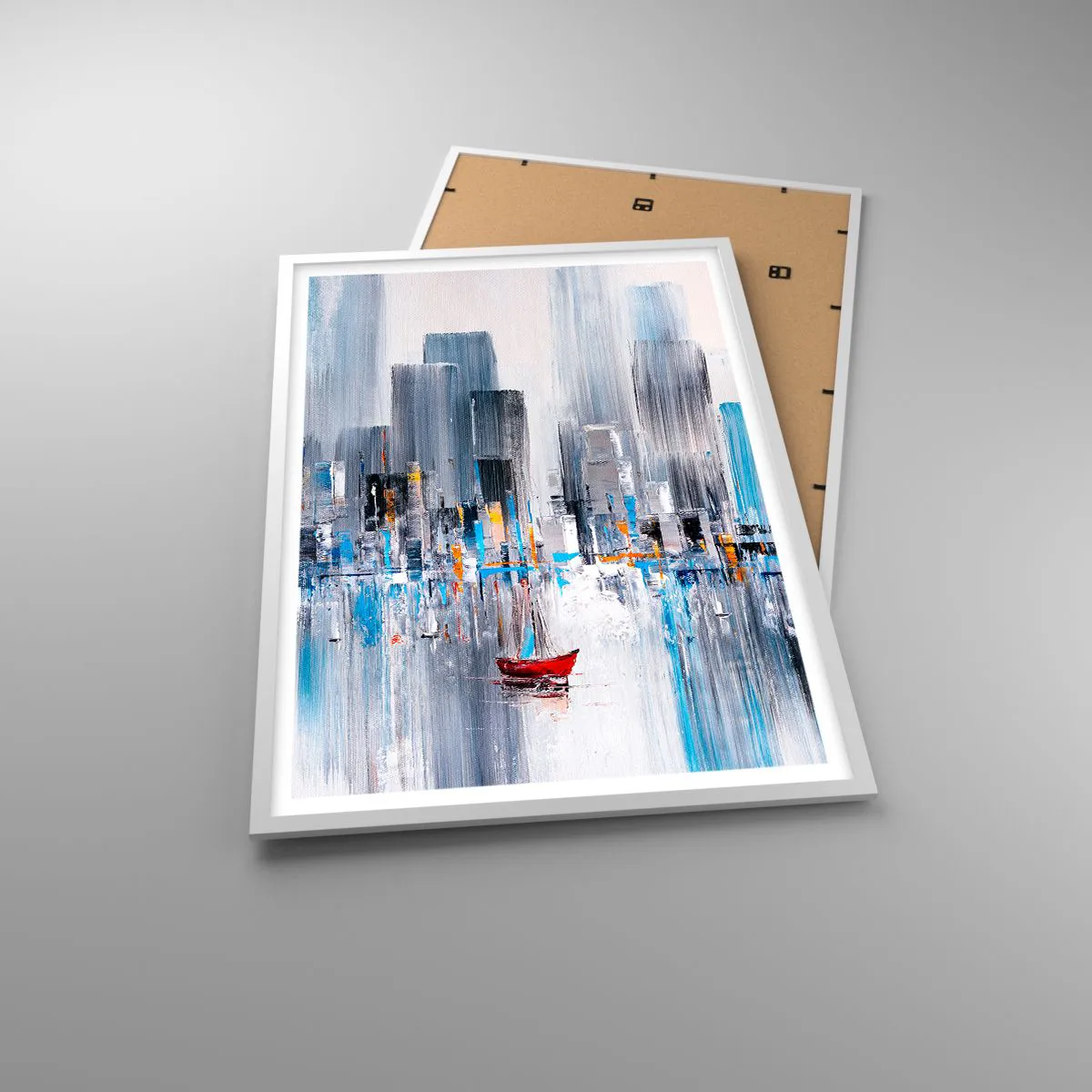Plakát v bílém rámu - Metropole u zálivu - 61x91 cm
