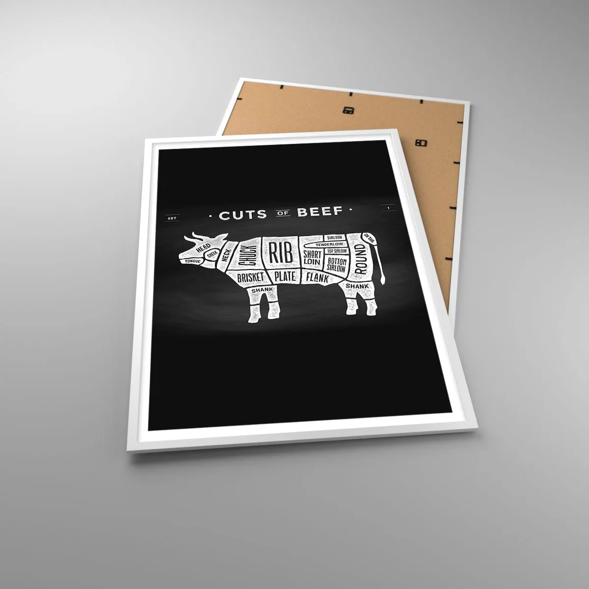 Plakat w białej ramie - Elementarz masarza - 70x100 cm