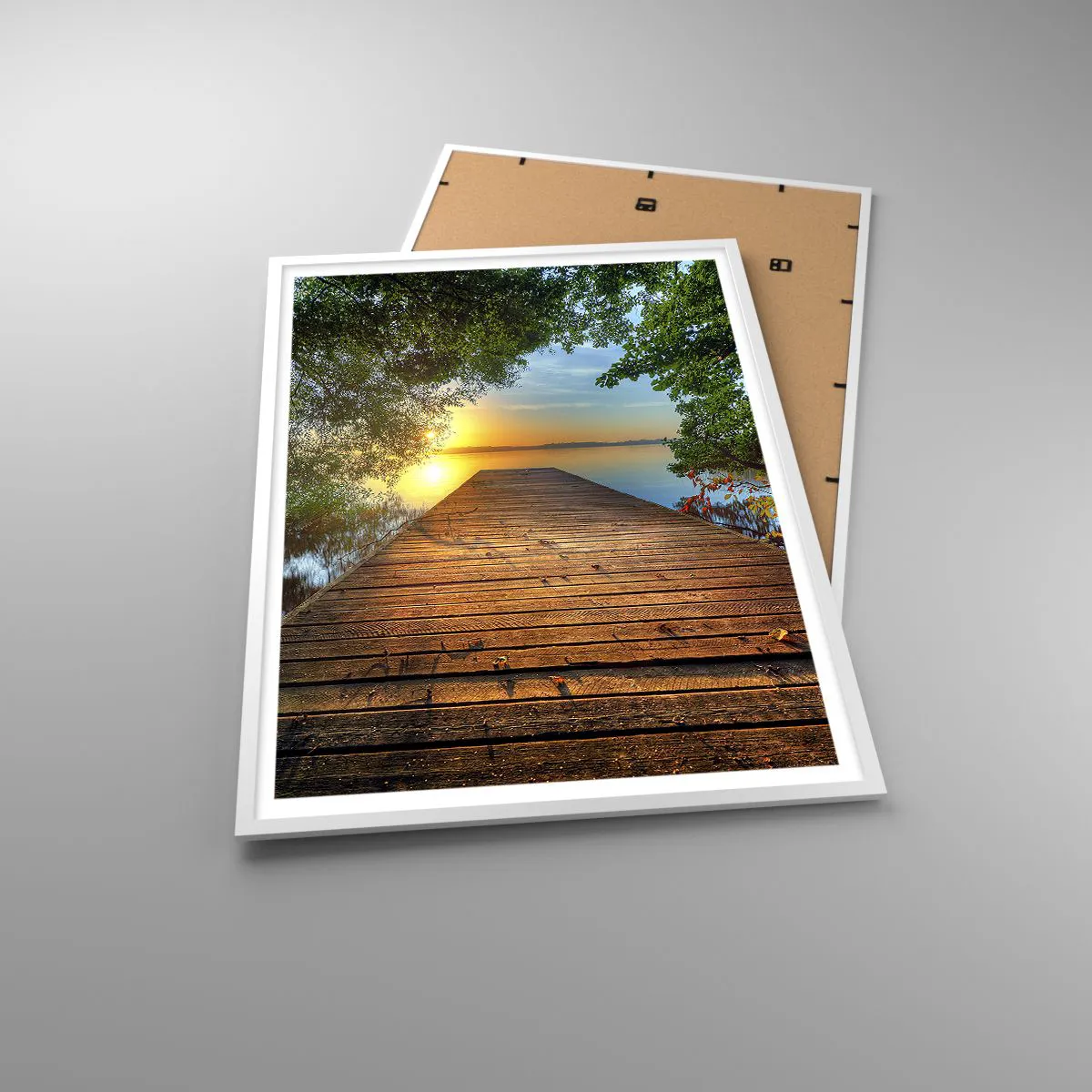 Affiche dans un cadre blanc - Poster - Prenez votre temps, asseyez-vous - 70x100 cm