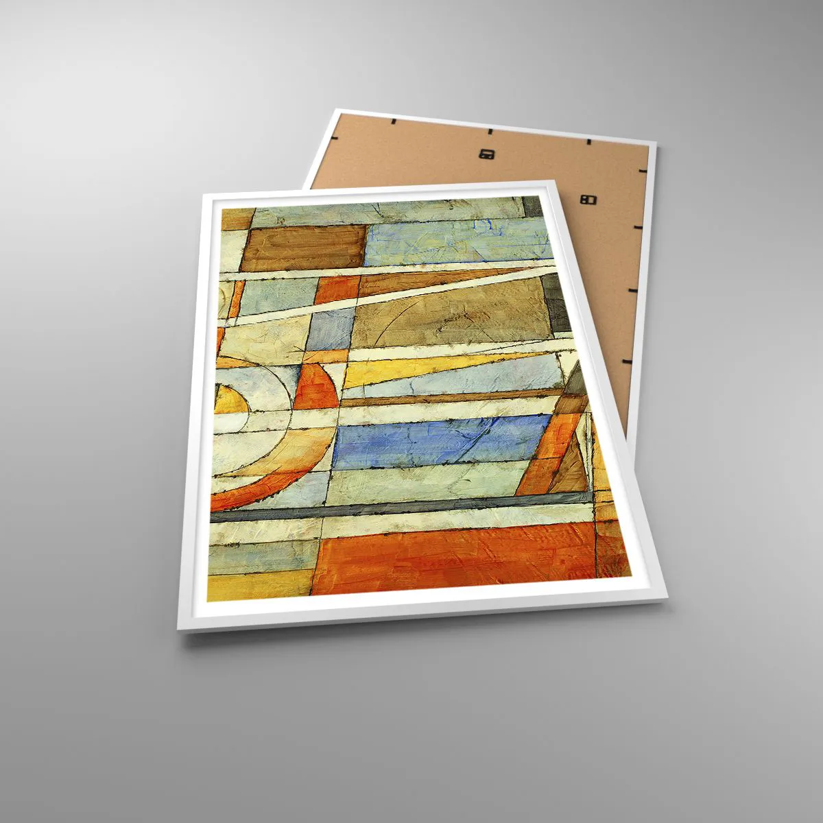 Poster în ramă albă - Cubismul în construcție - 70x100 cm