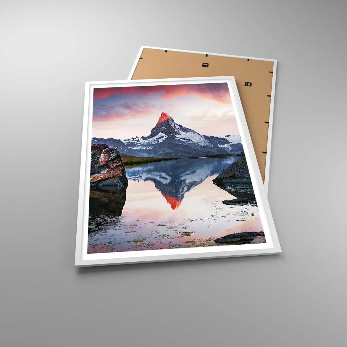 Affiche dans un cadre blanc - Poster - Le coeur des montagnes est chaud - 70x100 cm