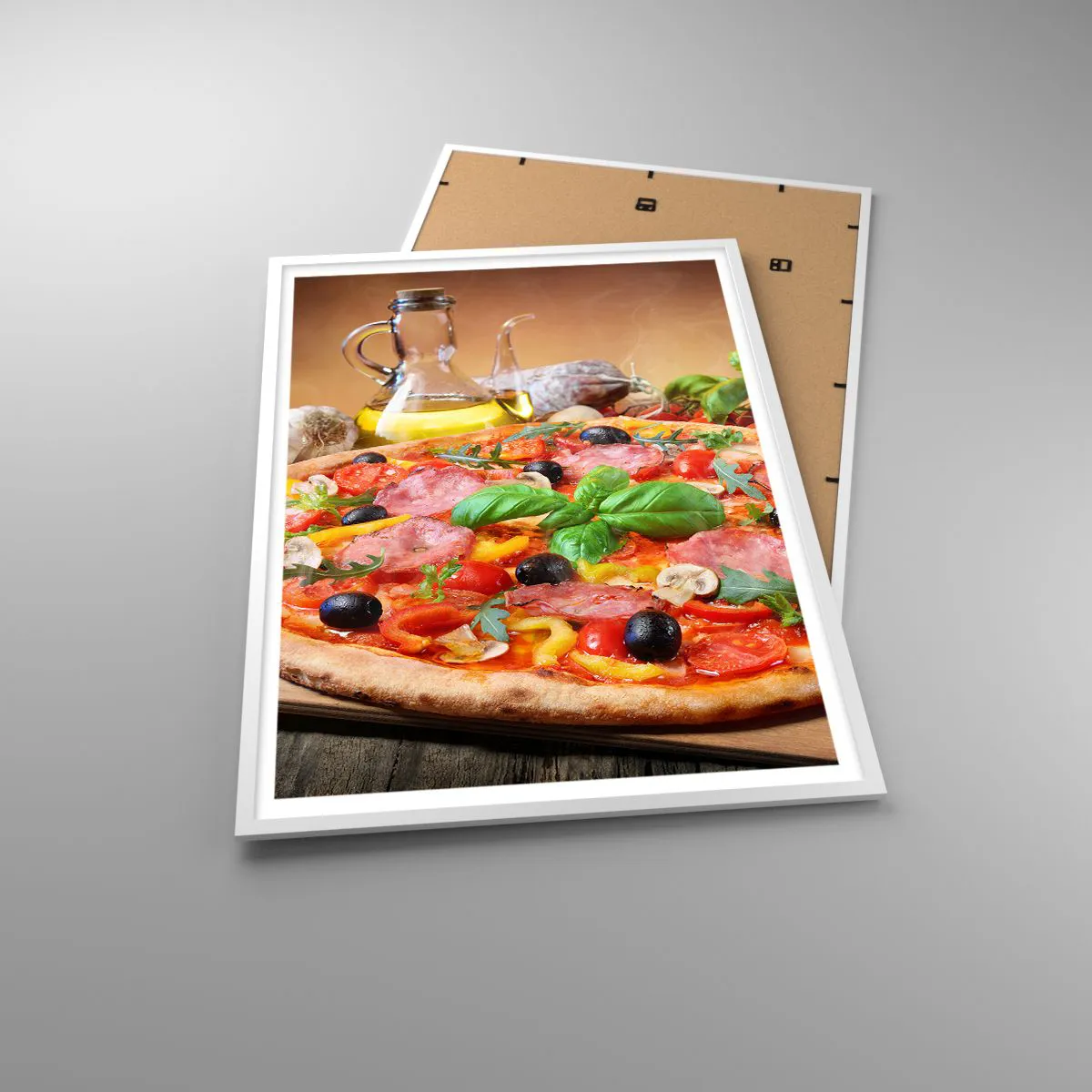 Affiche dans un cadre blanc - Poster - Avec une vraie saveur italienne - 70x100 cm