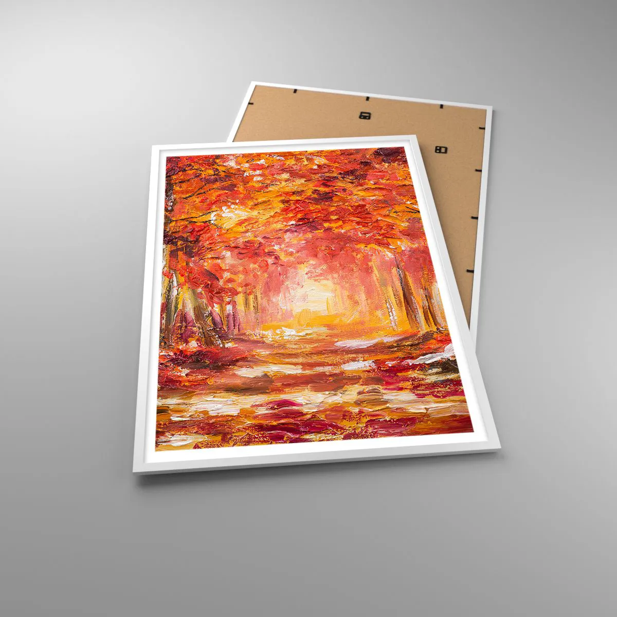 Poster in cornice bianca - Foresta di rame - 70x100 cm