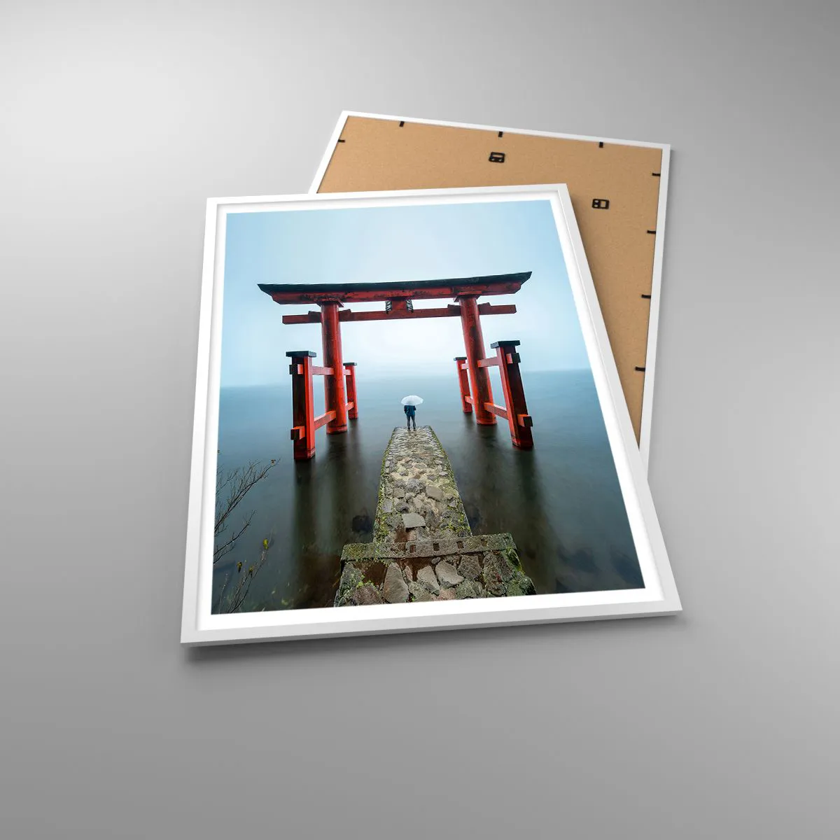 Poster in een witte lijst - Japanse mijmering - 70x100 cm